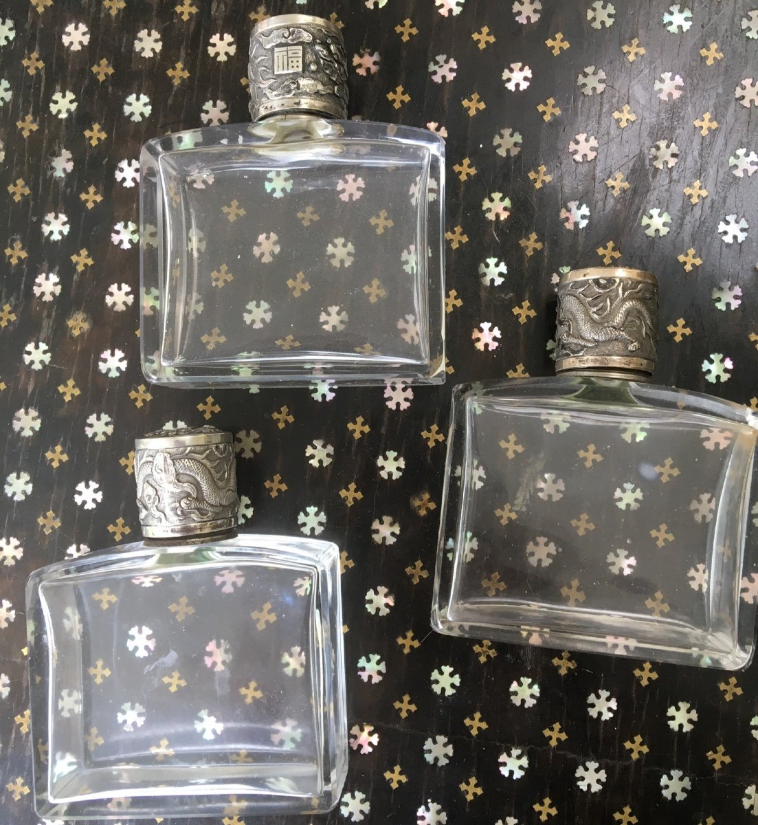 Three Silver Mount Flasks, Indochina-photo-2
