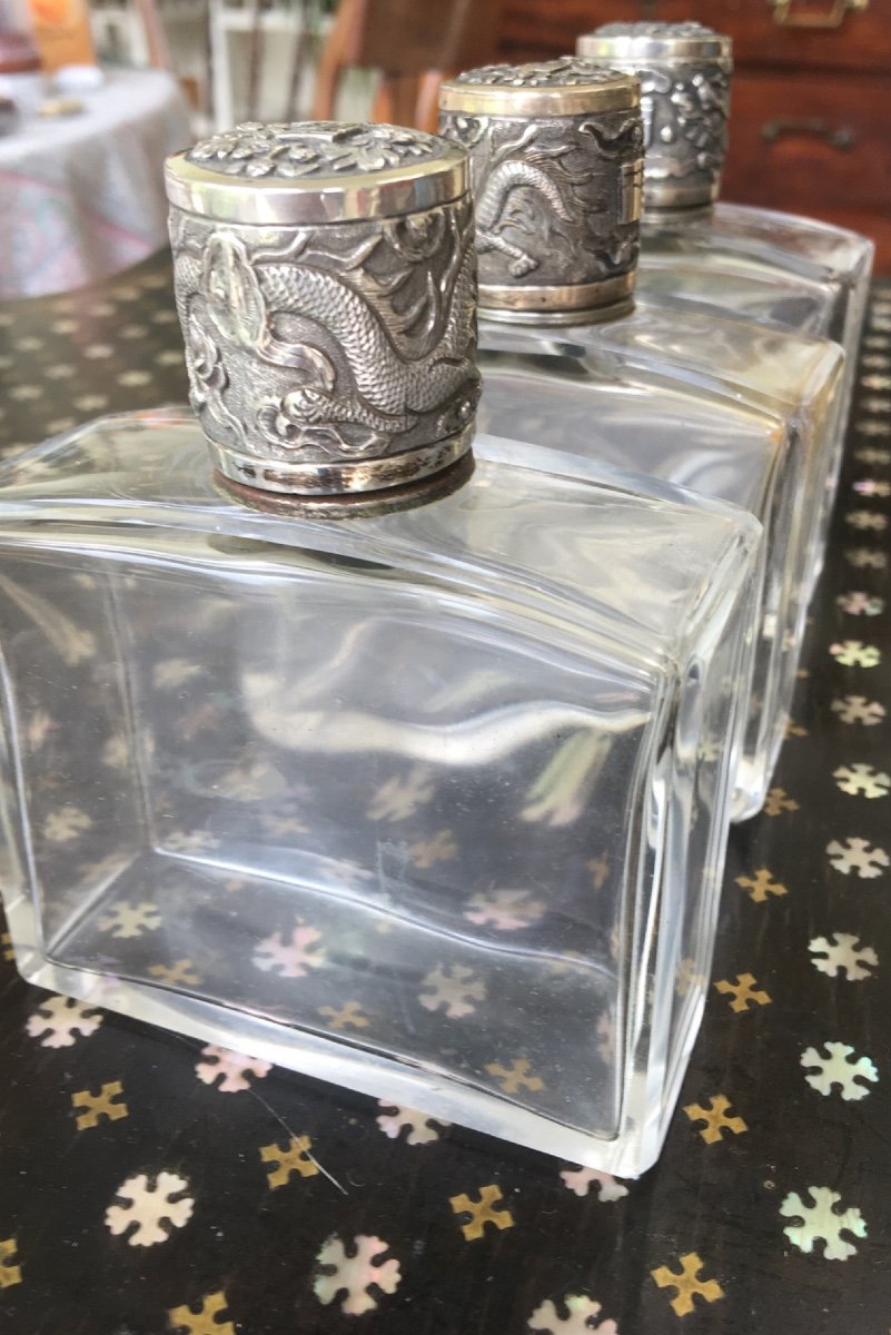 Three Silver Mount Flasks, Indochina-photo-7