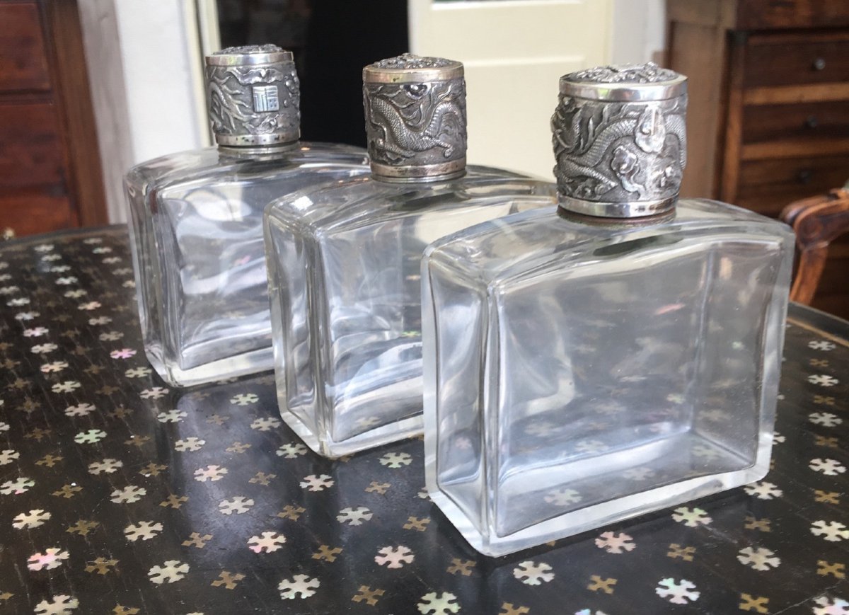 Three Silver Mount Flasks, Indochina-photo-8