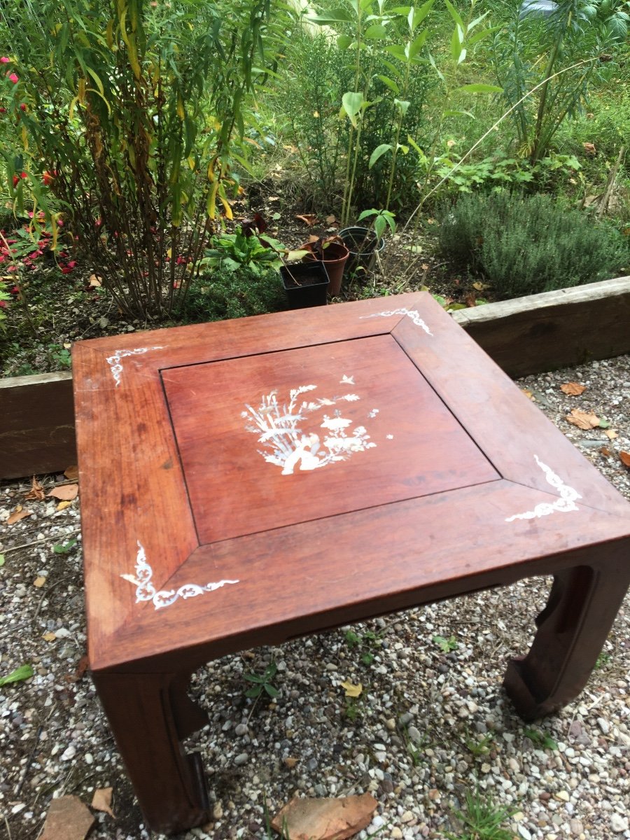 Coffee Table With Mother-of-pearl Decor, Circa 1900-photo-8