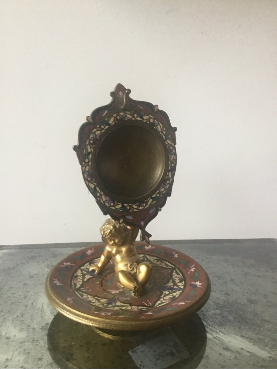 Bronze And Cloisonné Enamel Watch Holder-photo-2