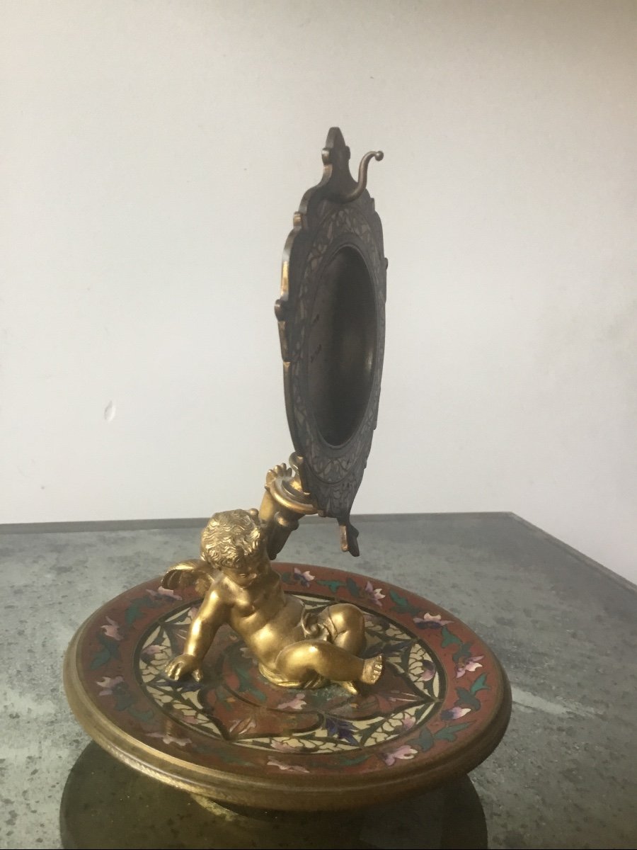 Bronze And Cloisonné Enamel Watch Holder-photo-3