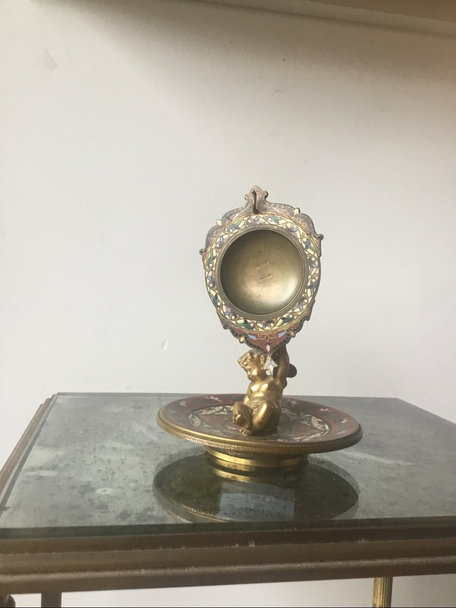 Bronze And Cloisonné Enamel Watch Holder-photo-4