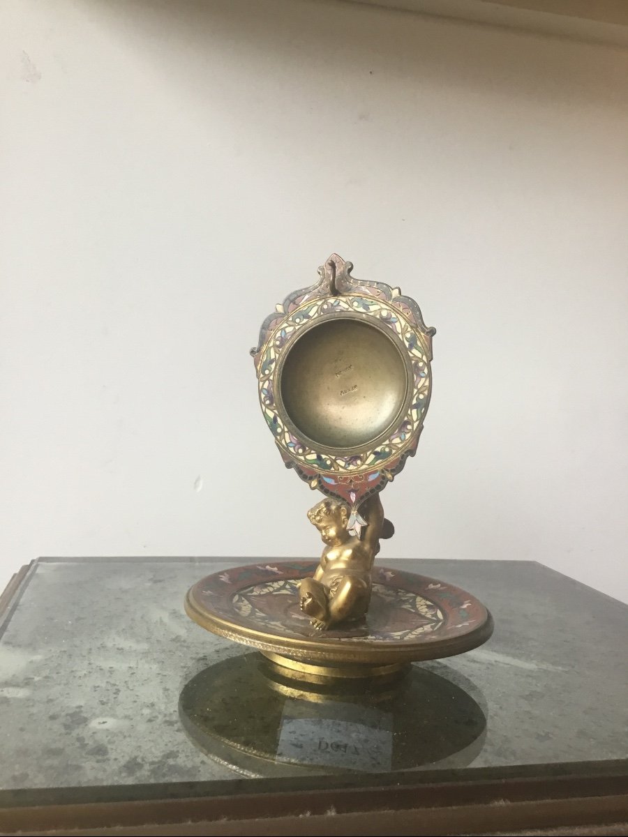 Bronze And Cloisonné Enamel Watch Holder-photo-5