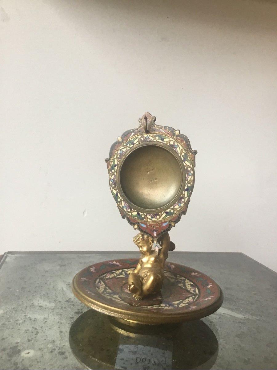 Bronze And Cloisonné Enamel Watch Holder-photo-6