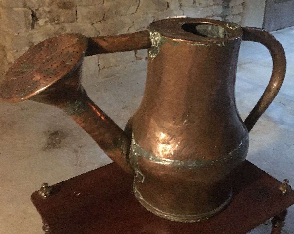 Beautiful Copper Watering Can From The 18th Century-photo-2