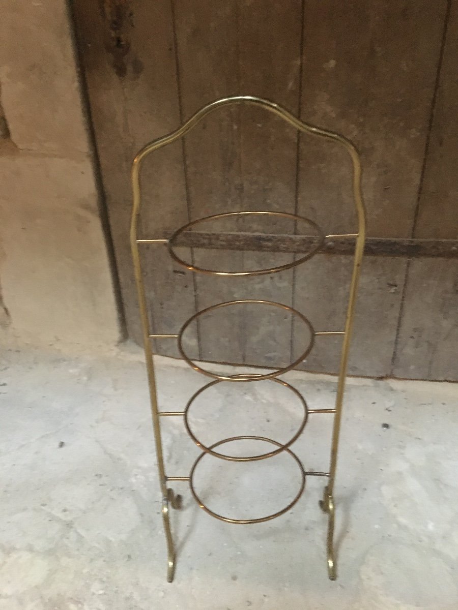 Plate Holder In Golden Brass-photo-2