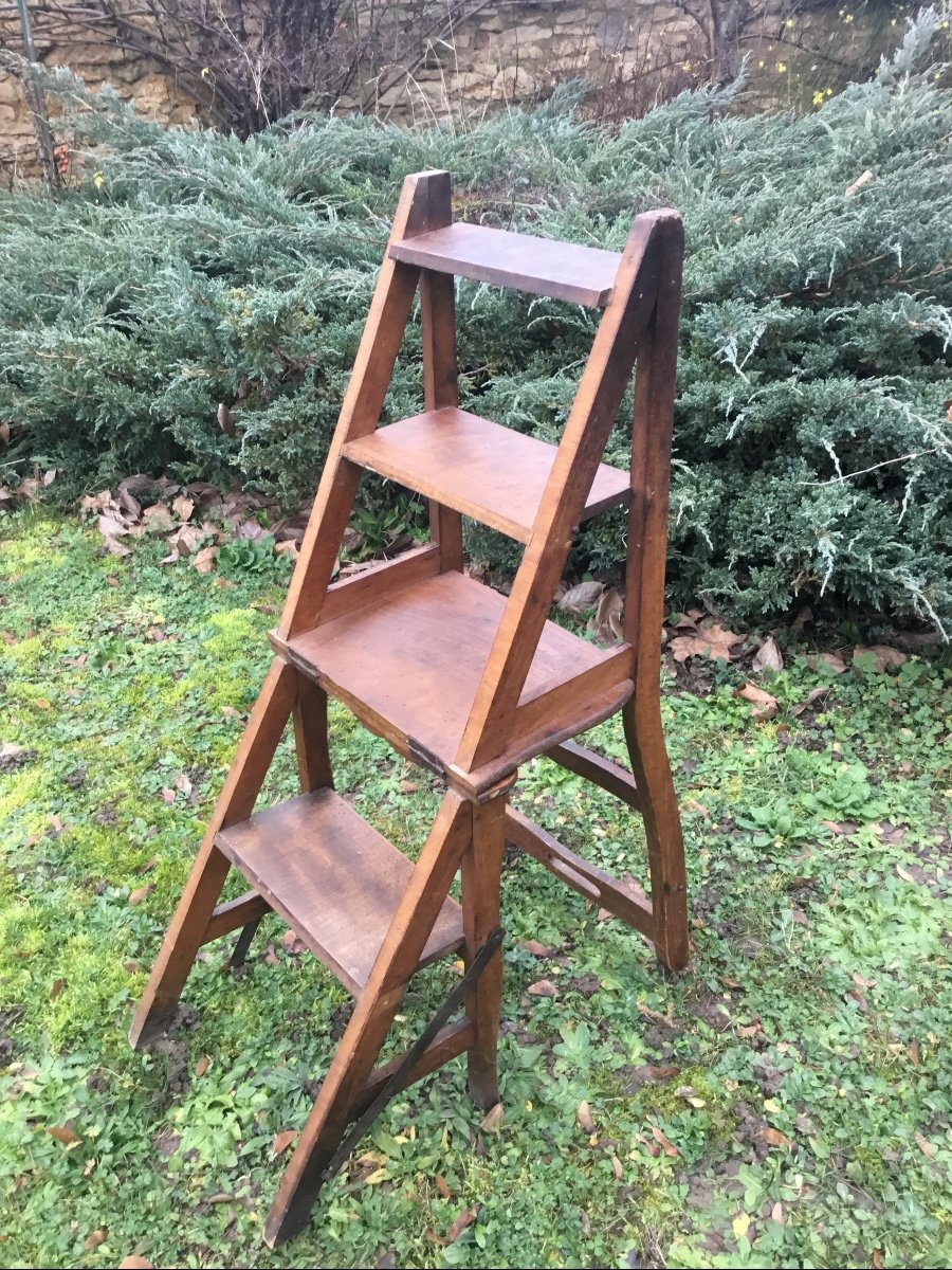 Stepladder Chair With 4 Steps, Circa 1900-photo-2