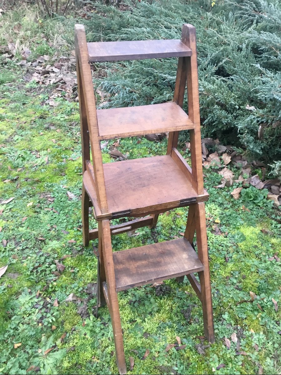 Stepladder Chair With 4 Steps, Circa 1900-photo-3