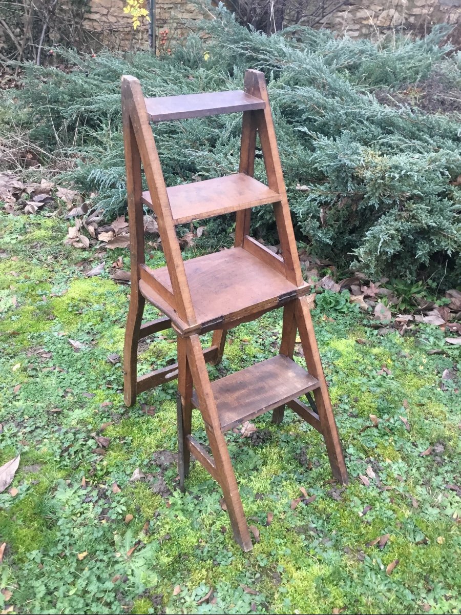 Stepladder Chair With 4 Steps, Circa 1900-photo-4