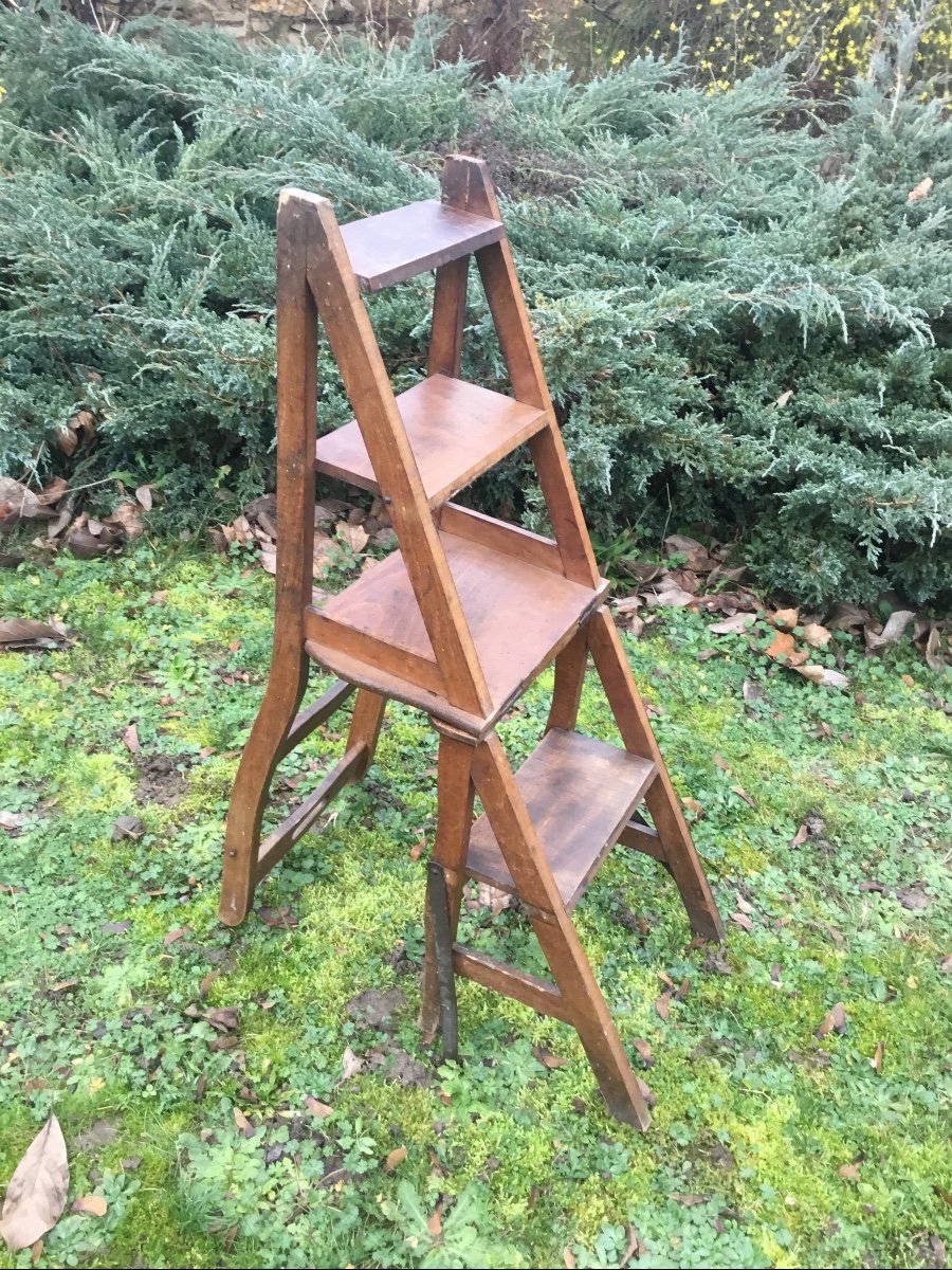 Stepladder Chair With 4 Steps, Circa 1900-photo-2
