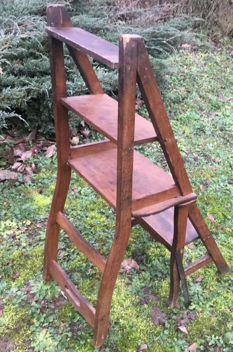 Stepladder Chair With 4 Steps, Circa 1900-photo-4