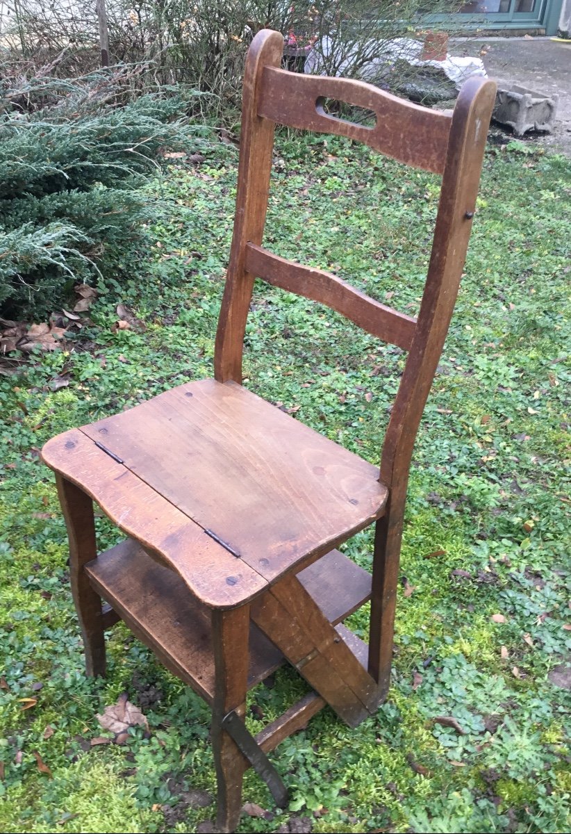 Stepladder Chair With 4 Steps, Circa 1900-photo-5