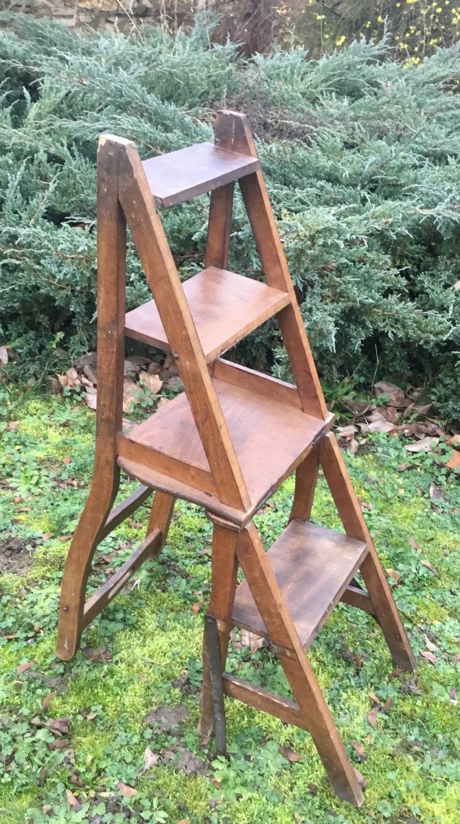 Stepladder Chair With 4 Steps, Circa 1900