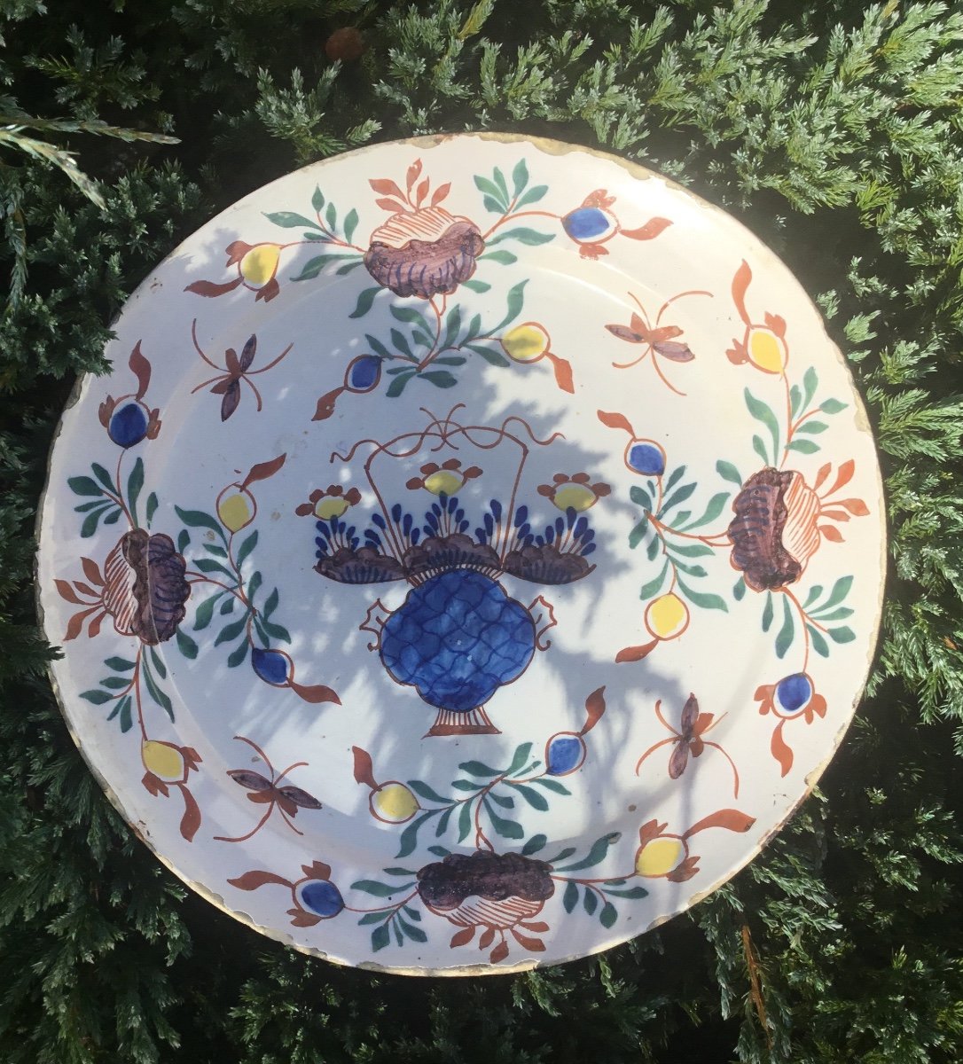 Polychrome Delft Earthenware Dish-photo-2