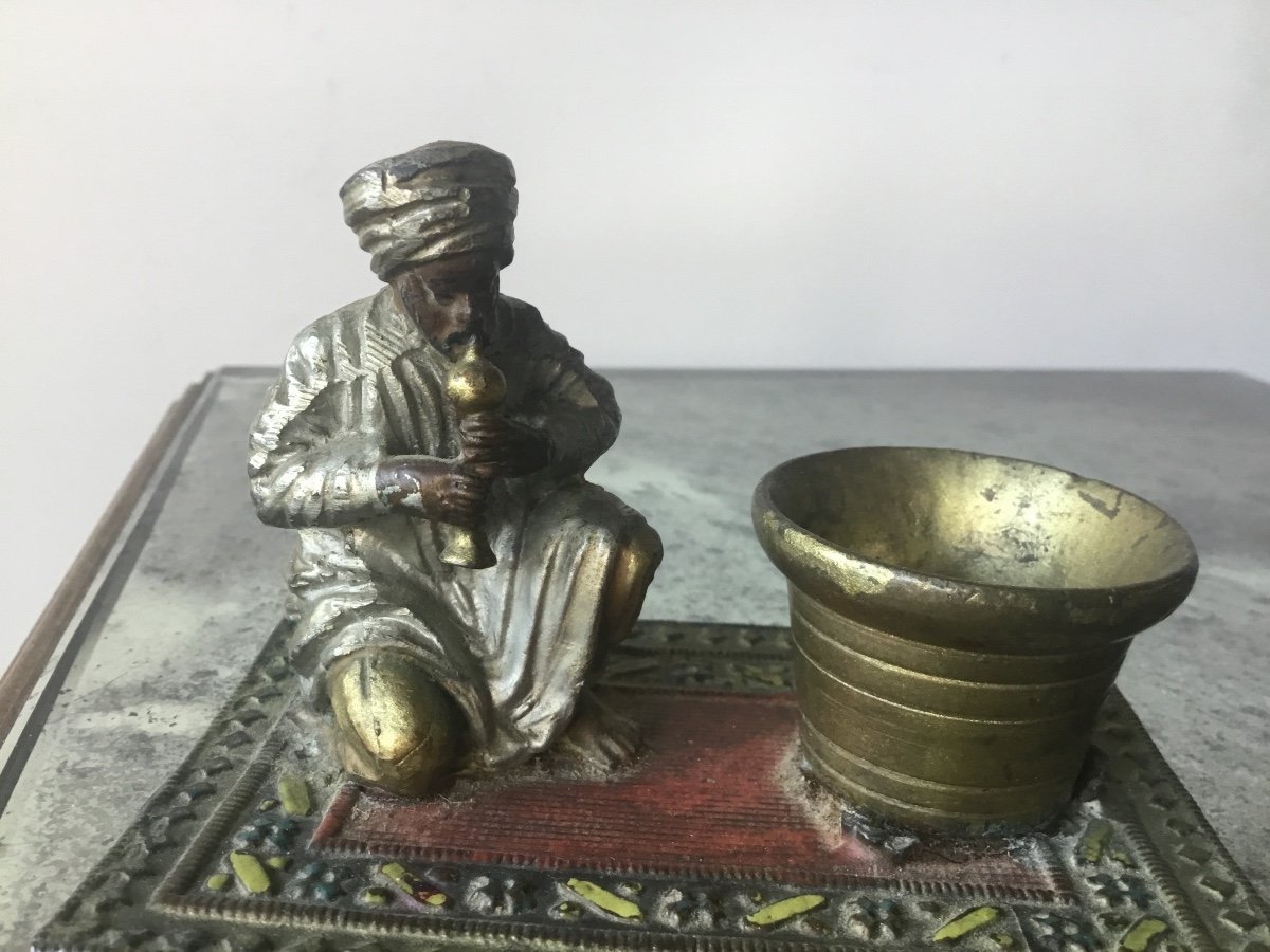 Small Orientalist Polychrome Vienna Lead.-photo-3