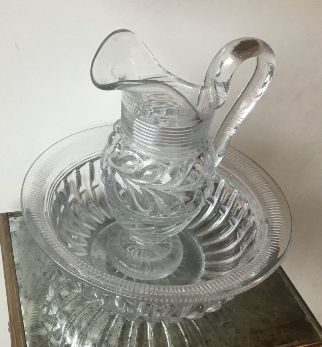 Baccarat Crystal Toilet Basin And Jug, Circa 1880-photo-4