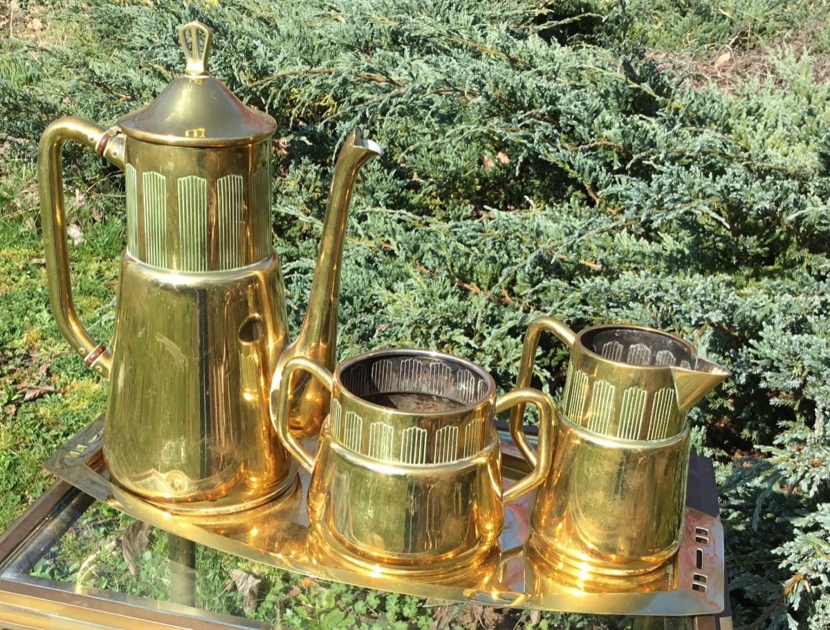 Arts And Crafts Coffee Service, Circa 1900-photo-3