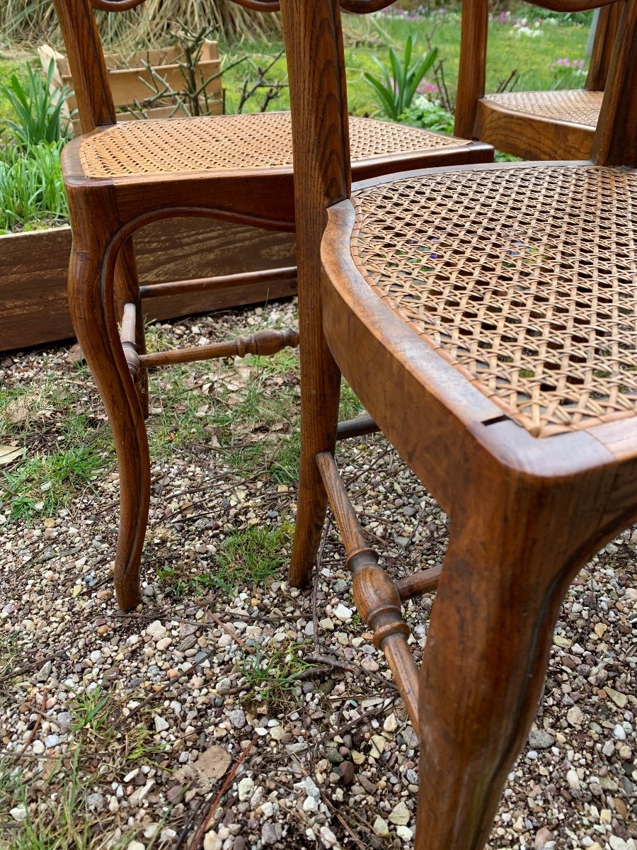 6 Chaises Cannées , Style Louis Philippe, XIX ème Siècle-photo-3