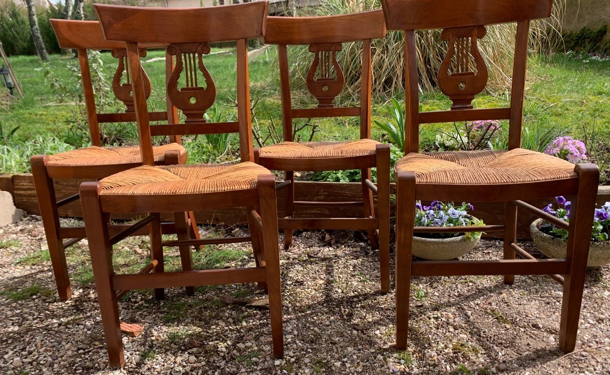 The Suite Of 4 Lyre Decor Chairs -photo-4