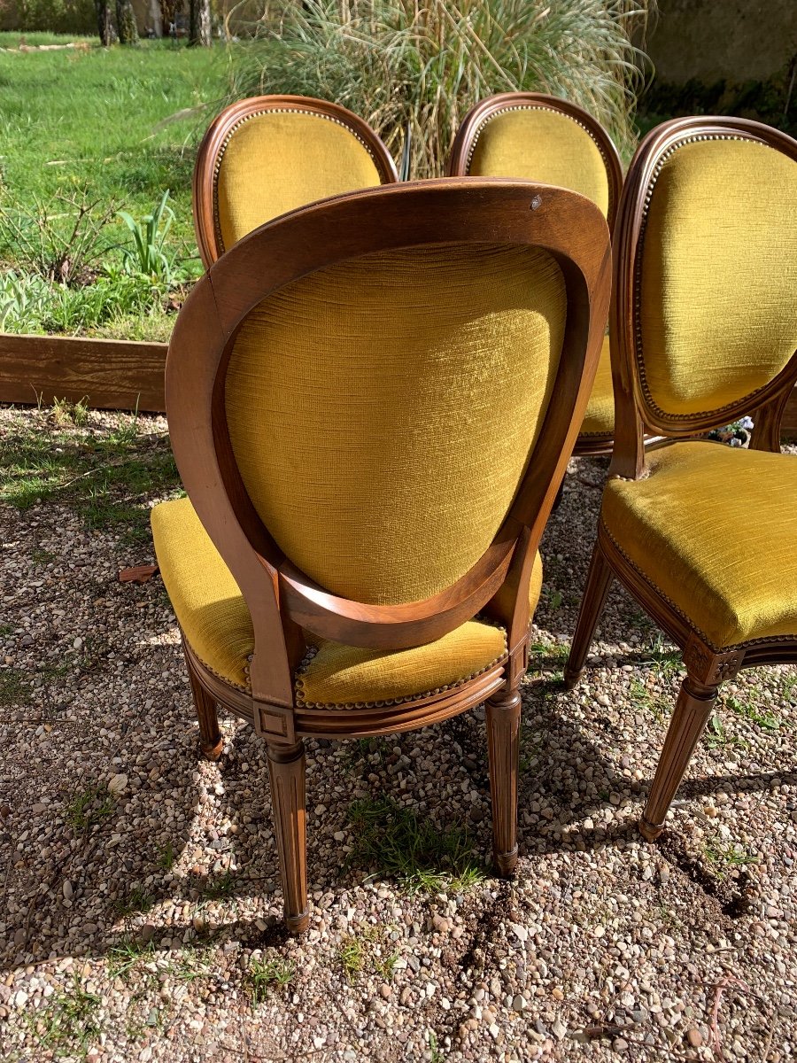 The Suite Of 4 Louis XVI Style Medallion Chairs -photo-7