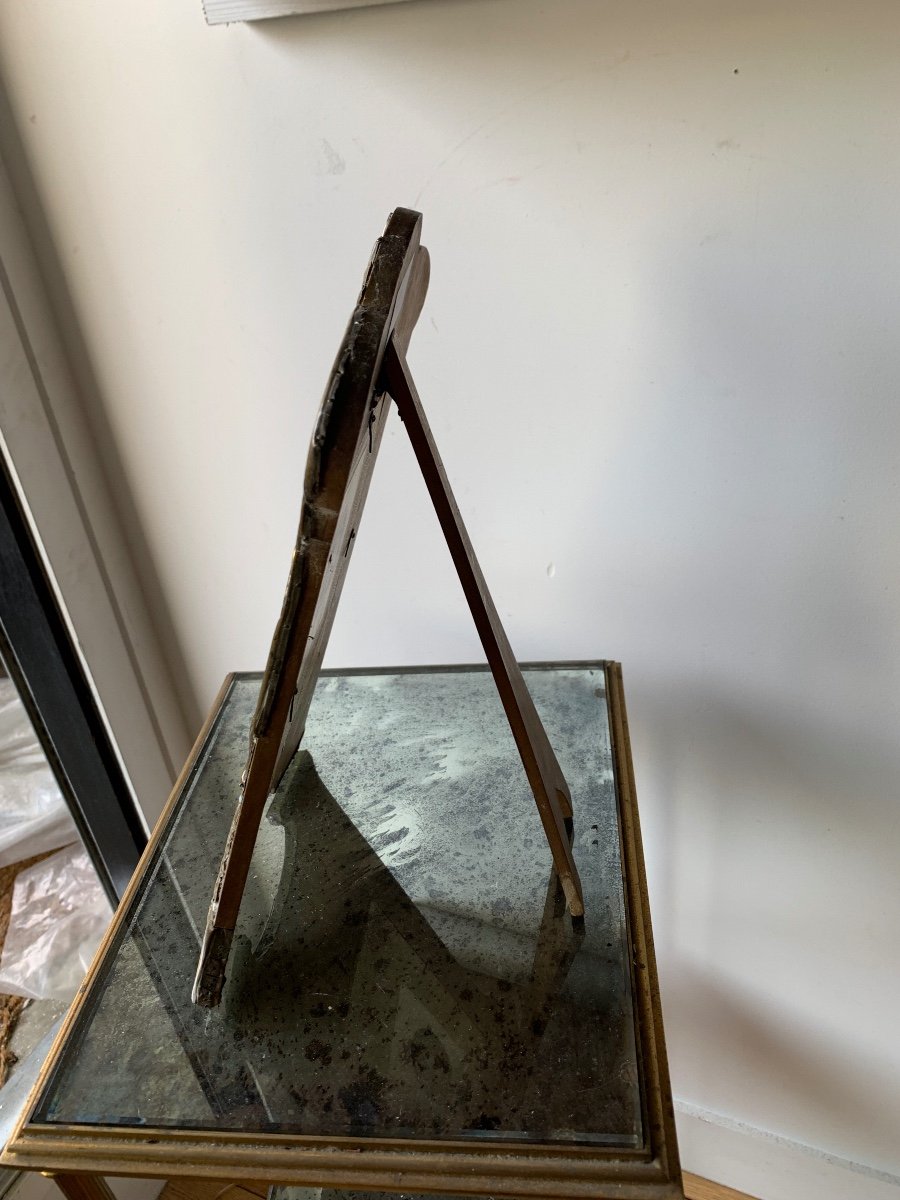 Frame In Wood And Repoussé Brass, Art Nouveau.-photo-5