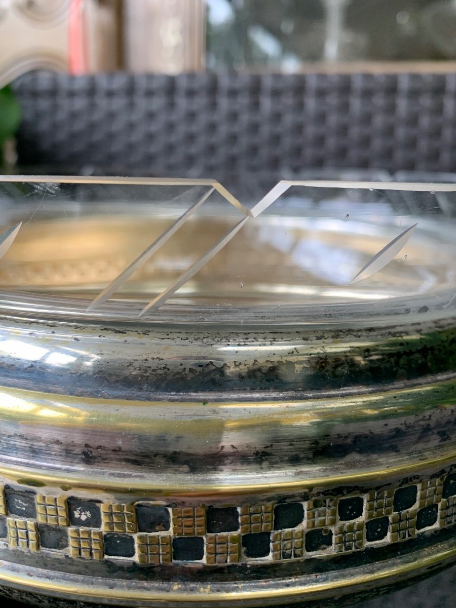 Art Deco Fruit Bowl In Silver Metal -photo-1
