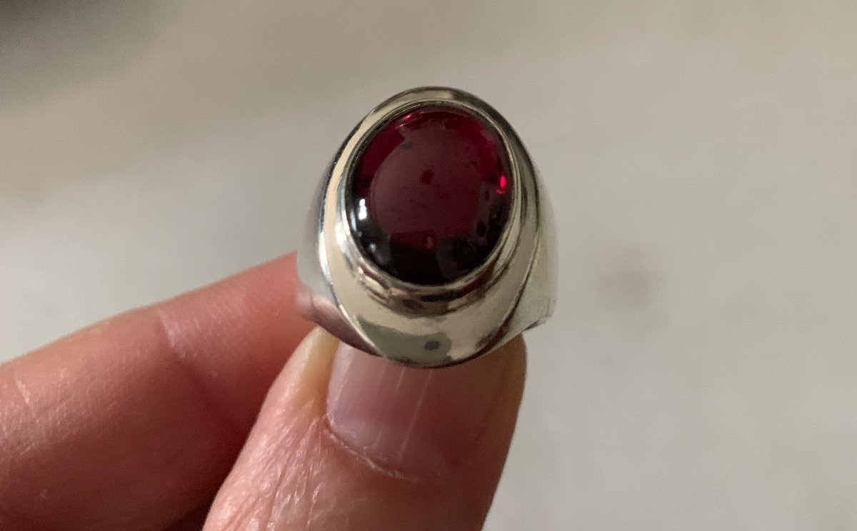 Silver And Garnet Ring-photo-4