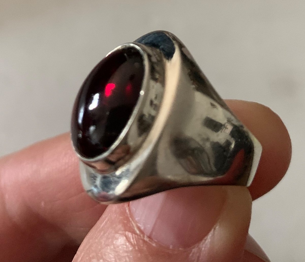 Silver And Garnet Ring-photo-5