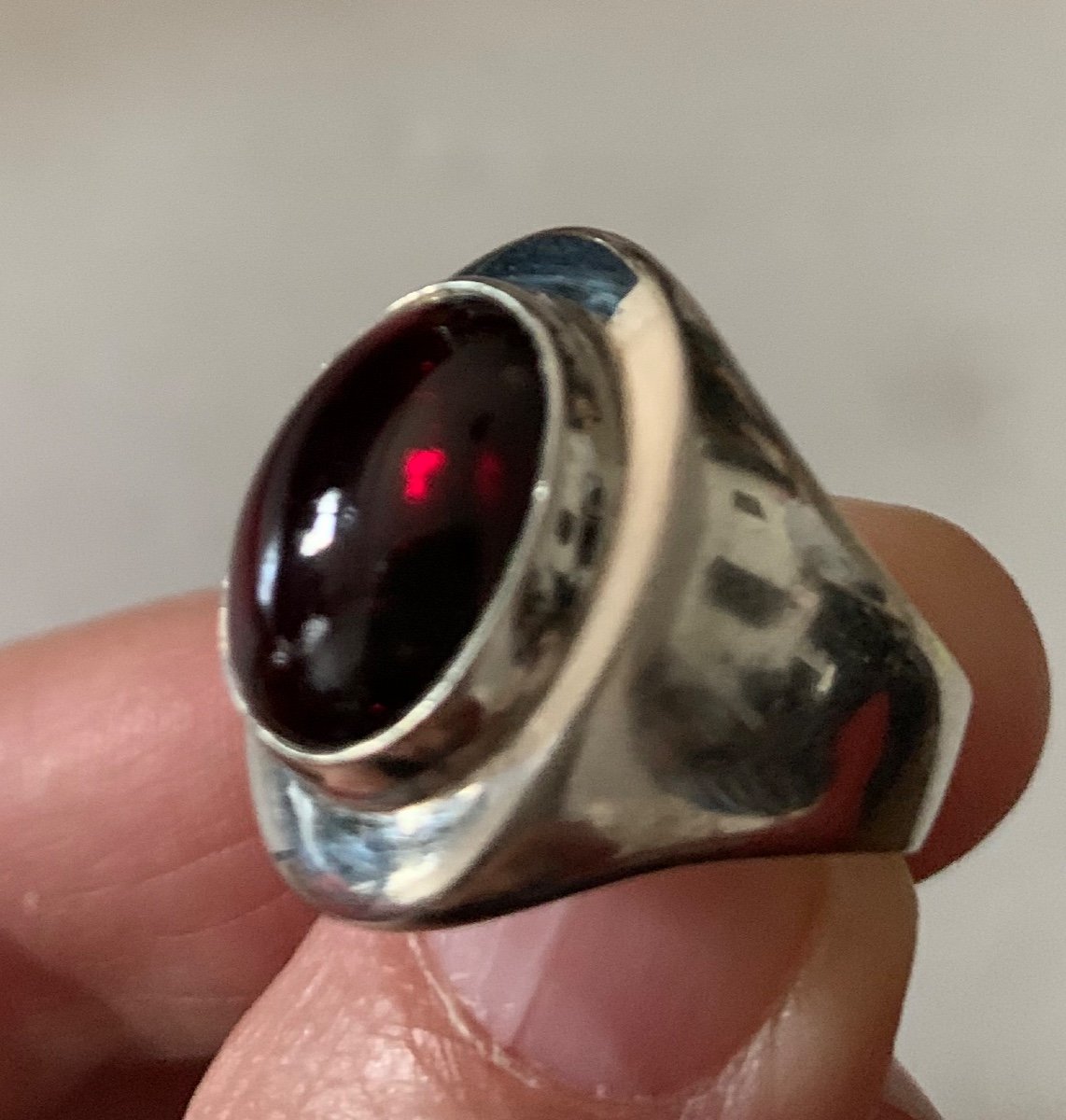 Silver And Garnet Ring-photo-6