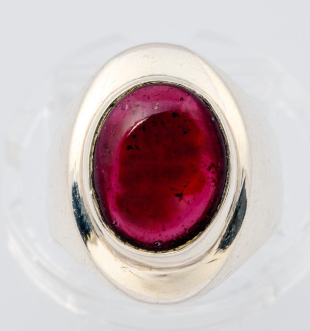 Silver And Garnet Ring