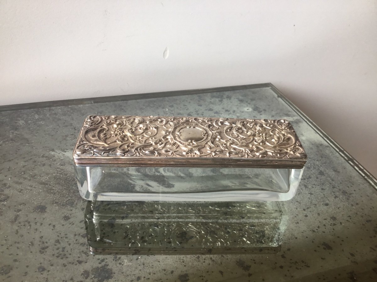 Coffret de toilette baguier cristal et argent-photo-2