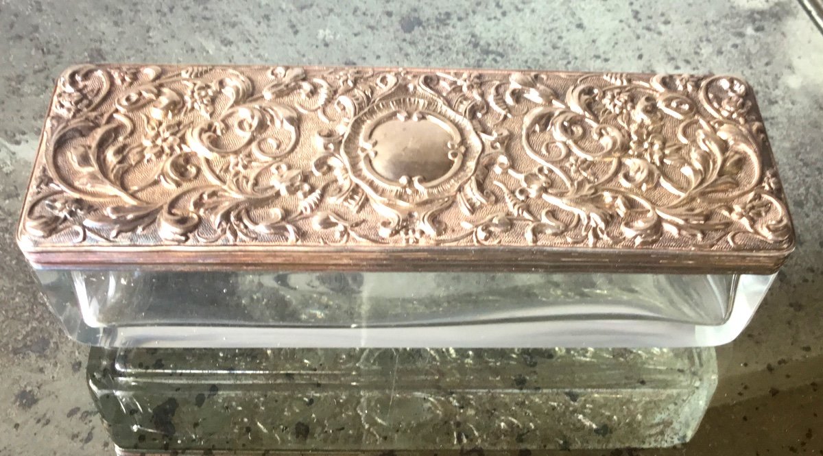 Coffret de toilette baguier cristal et argent