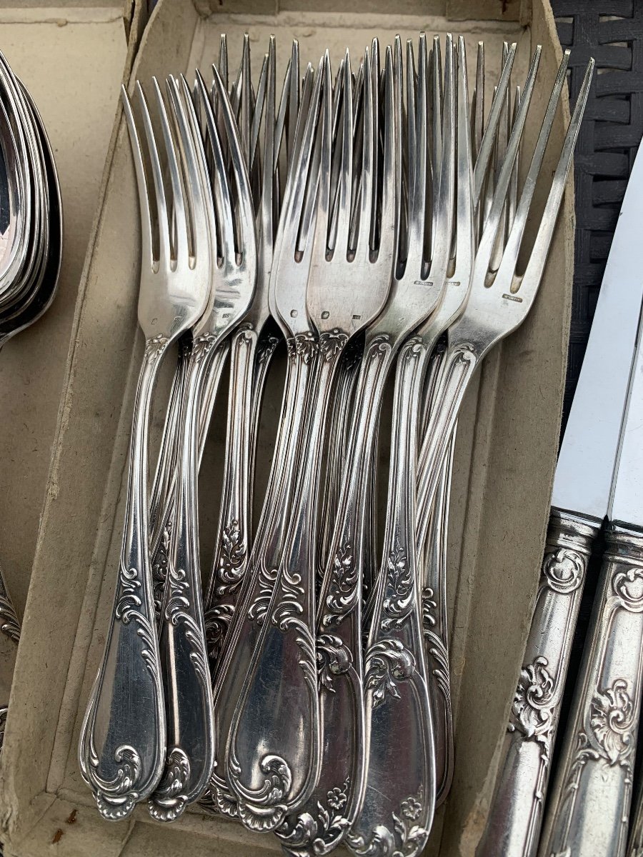Ercuis Silver Metal Cutlery Set Of 91 Pieces -photo-2