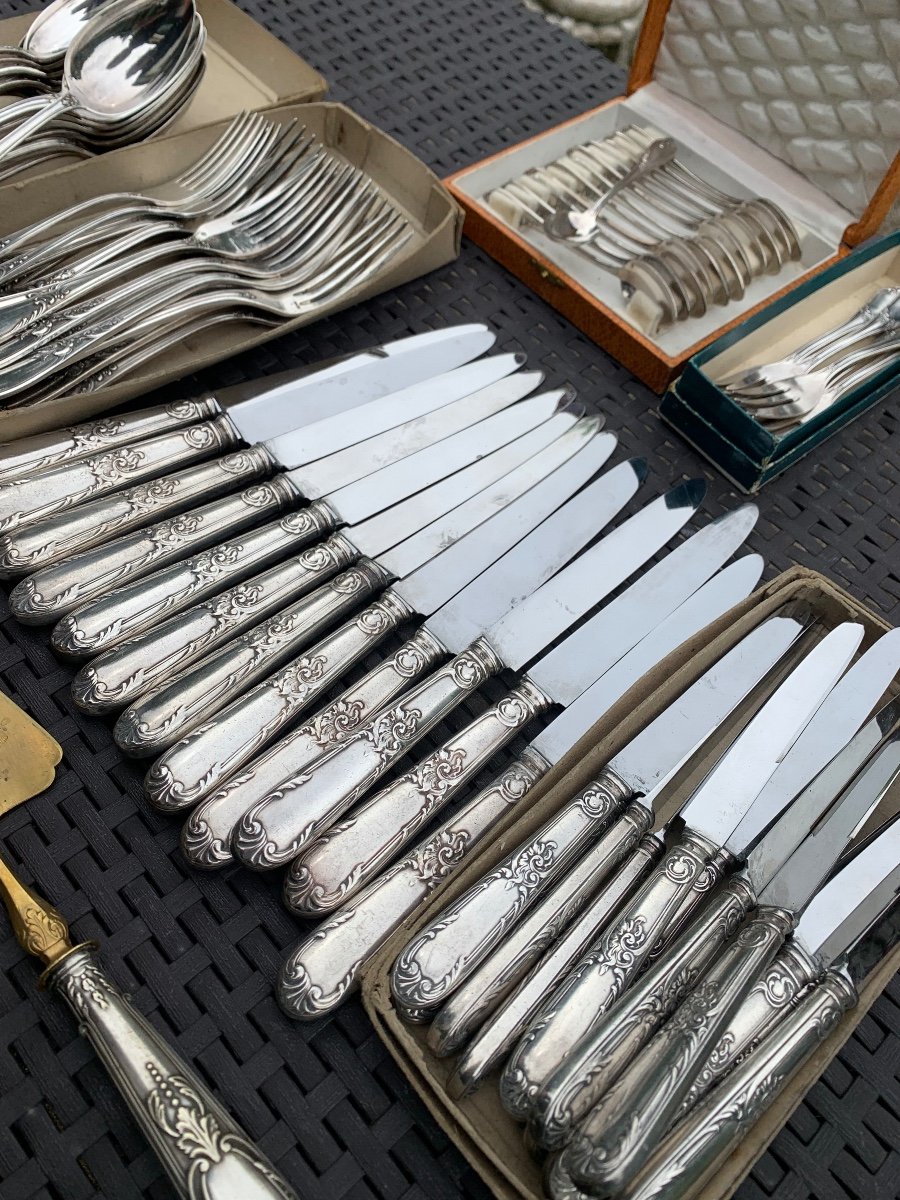 Ercuis Silver Metal Cutlery Set Of 91 Pieces -photo-5