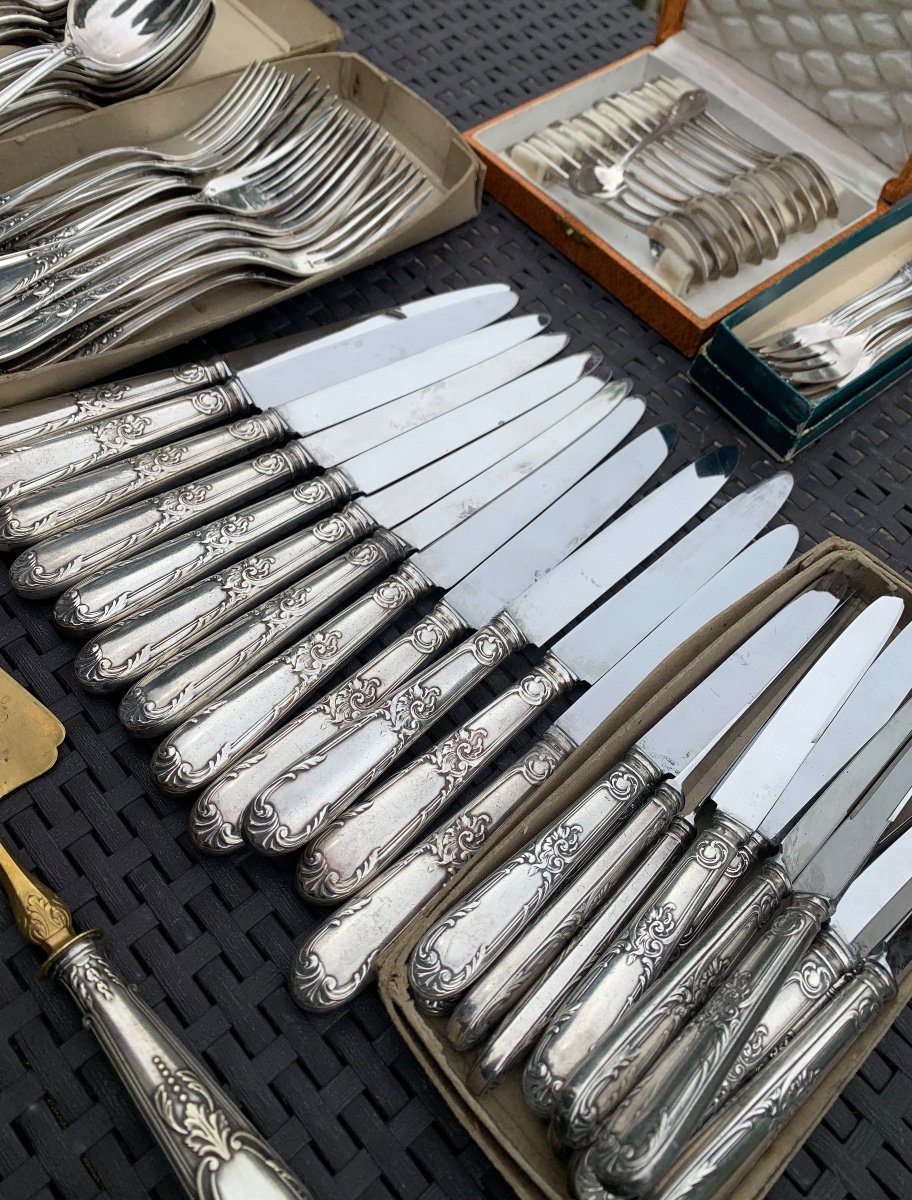 Ercuis Silver Metal Cutlery Set Of 91 Pieces 