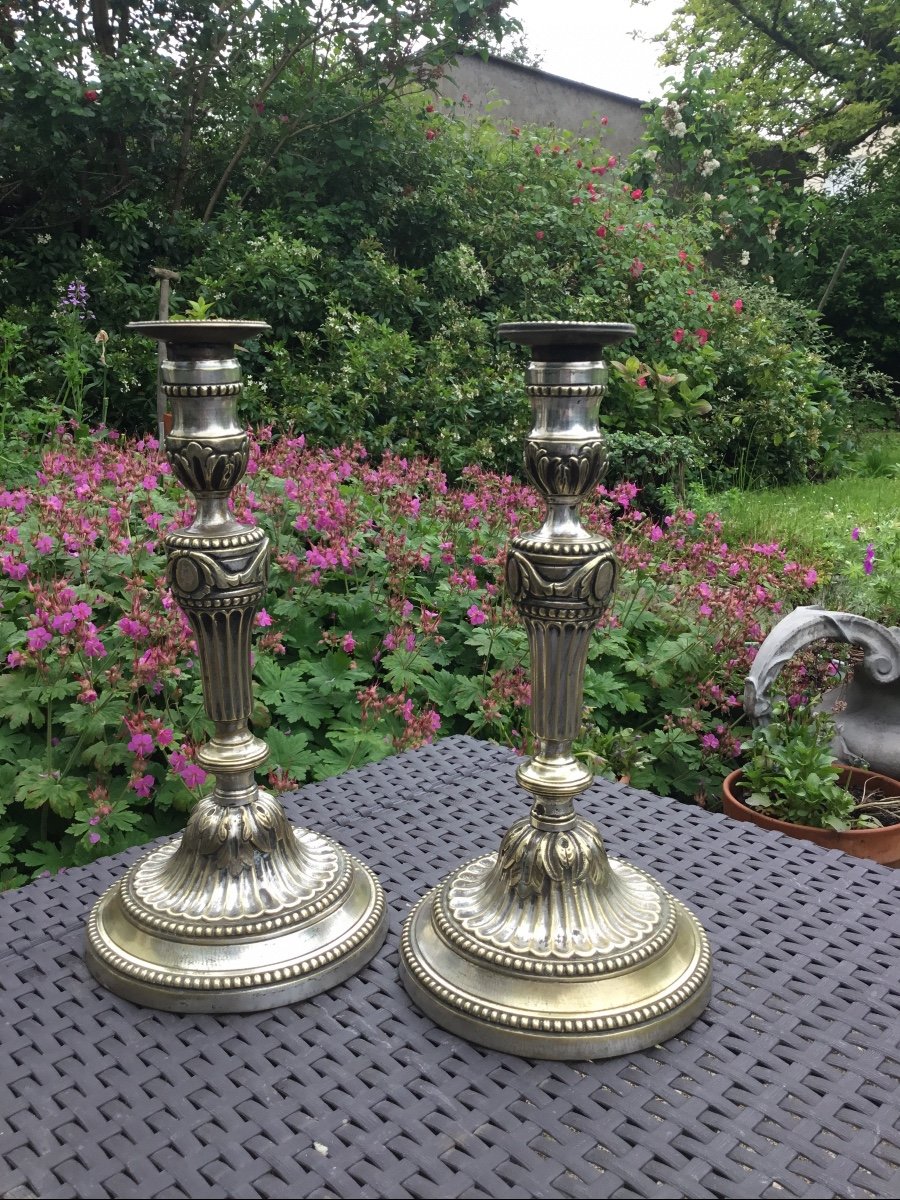 The Pair Of Bronze Candlesticks From The Louis XVI Period-photo-6