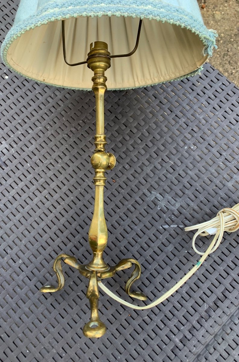 Was Benson Arts & Crafts Tripod Lamp-photo-4