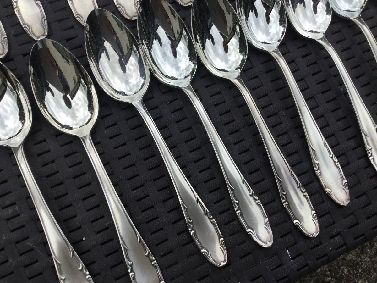 Managers 37 Pieces In Art Deco Silver Metal -photo-2