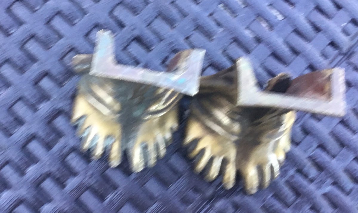Bronzes D’ameublement, Paire De Pieds Aux Sandales -photo-5