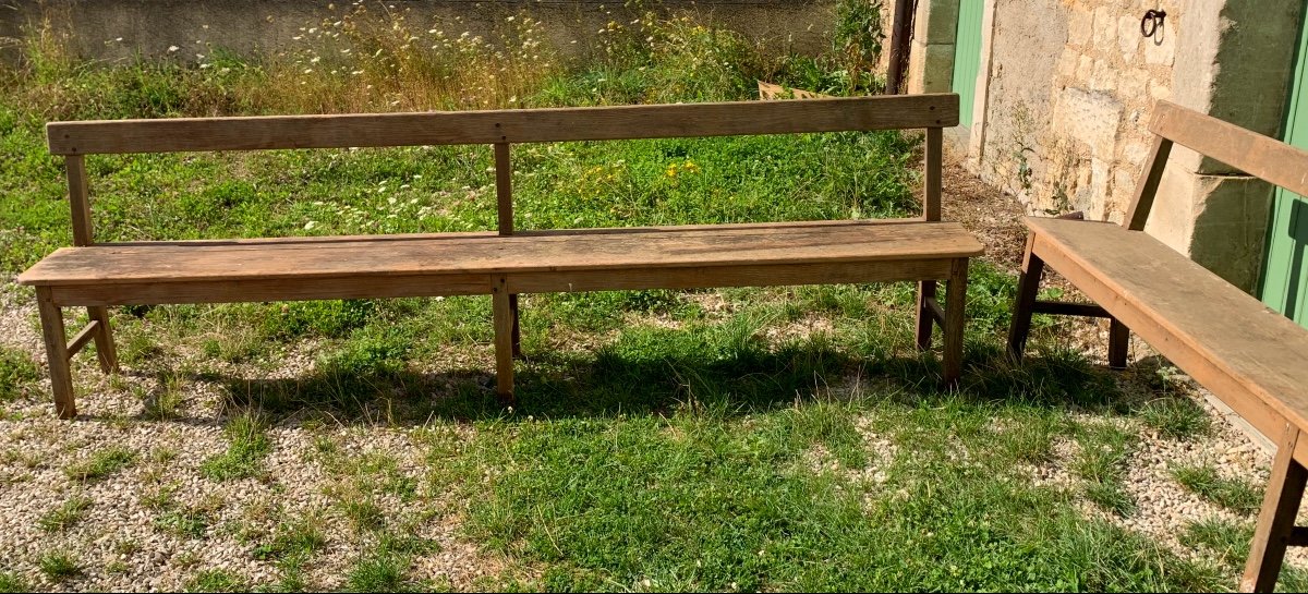 Large Natural Wood Bench 6 Or 7 Seats -photo-8