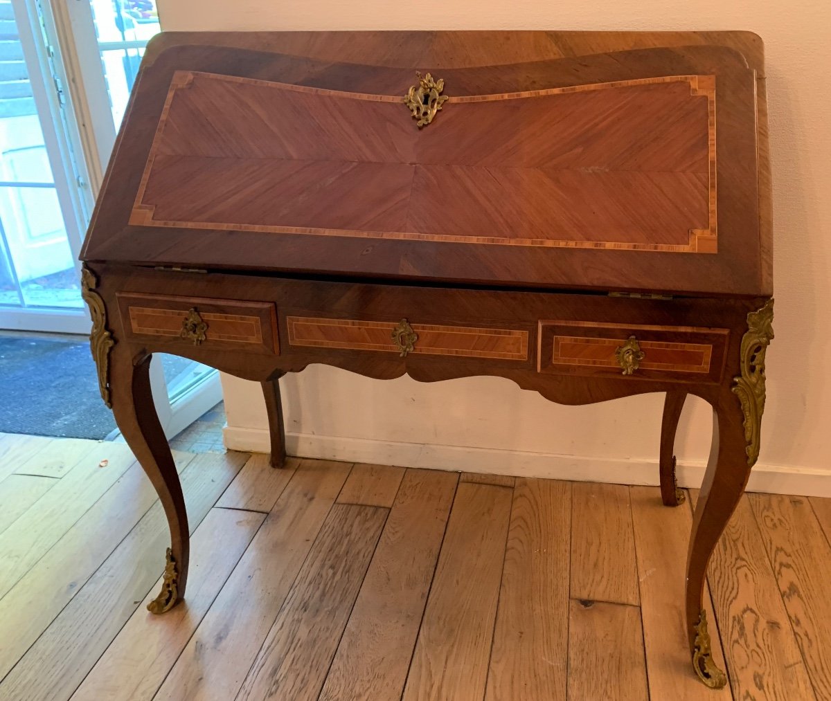 Bureau De Pente en marqueterie , XVIIIème -photo-4