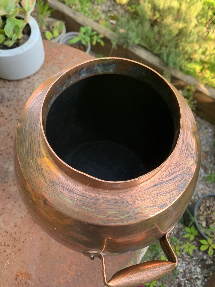 Large Covered Copper Pot -photo-3