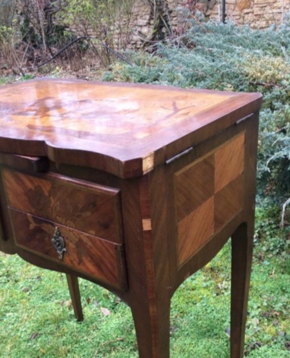 Marquetry Dressing Table Depicting A 19th Century Landscape.-photo-3