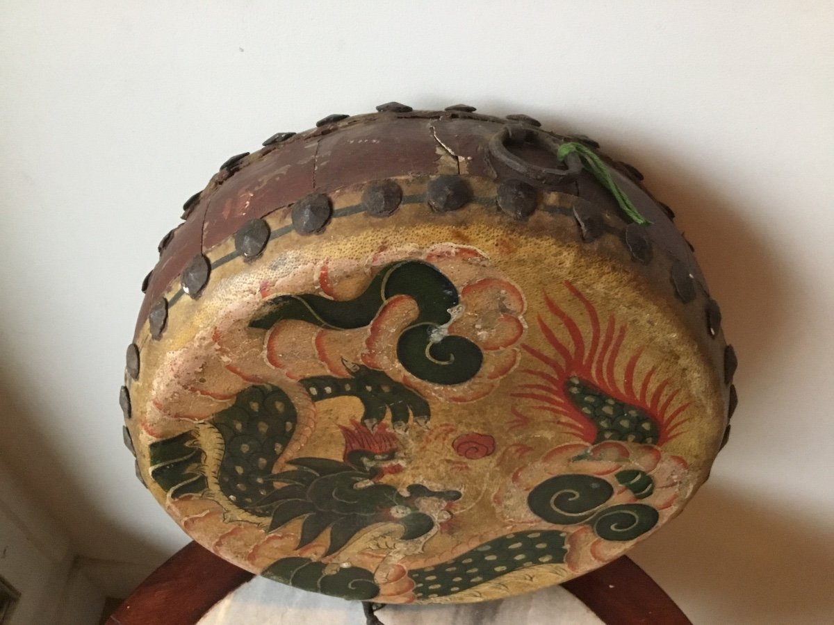 Tambour D’opéra « Bangu » Signé, Chine, XIXème -photo-5