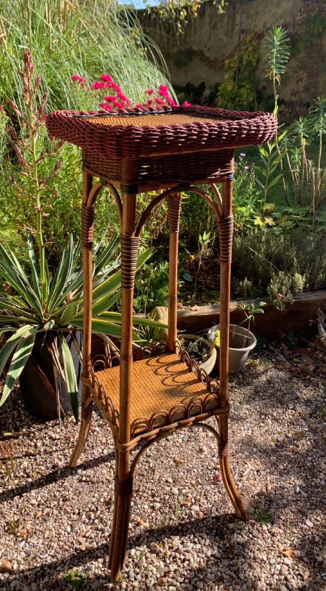 High Wicker Rattan Stool -photo-3