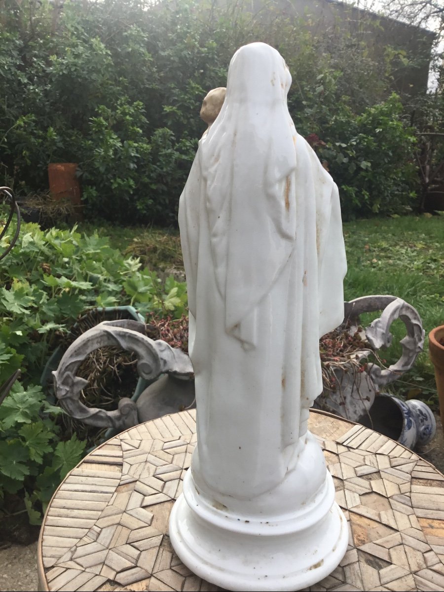 Virgin And Child, Paris Porcelain, 19th Century -photo-2