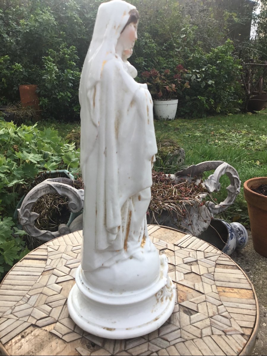 Virgin And Child, Paris Porcelain, 19th Century -photo-3