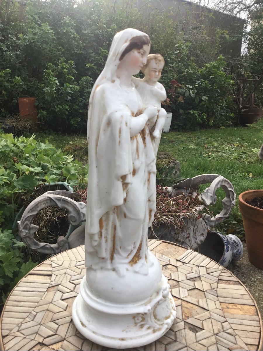 Virgin And Child, Paris Porcelain, 19th Century -photo-4