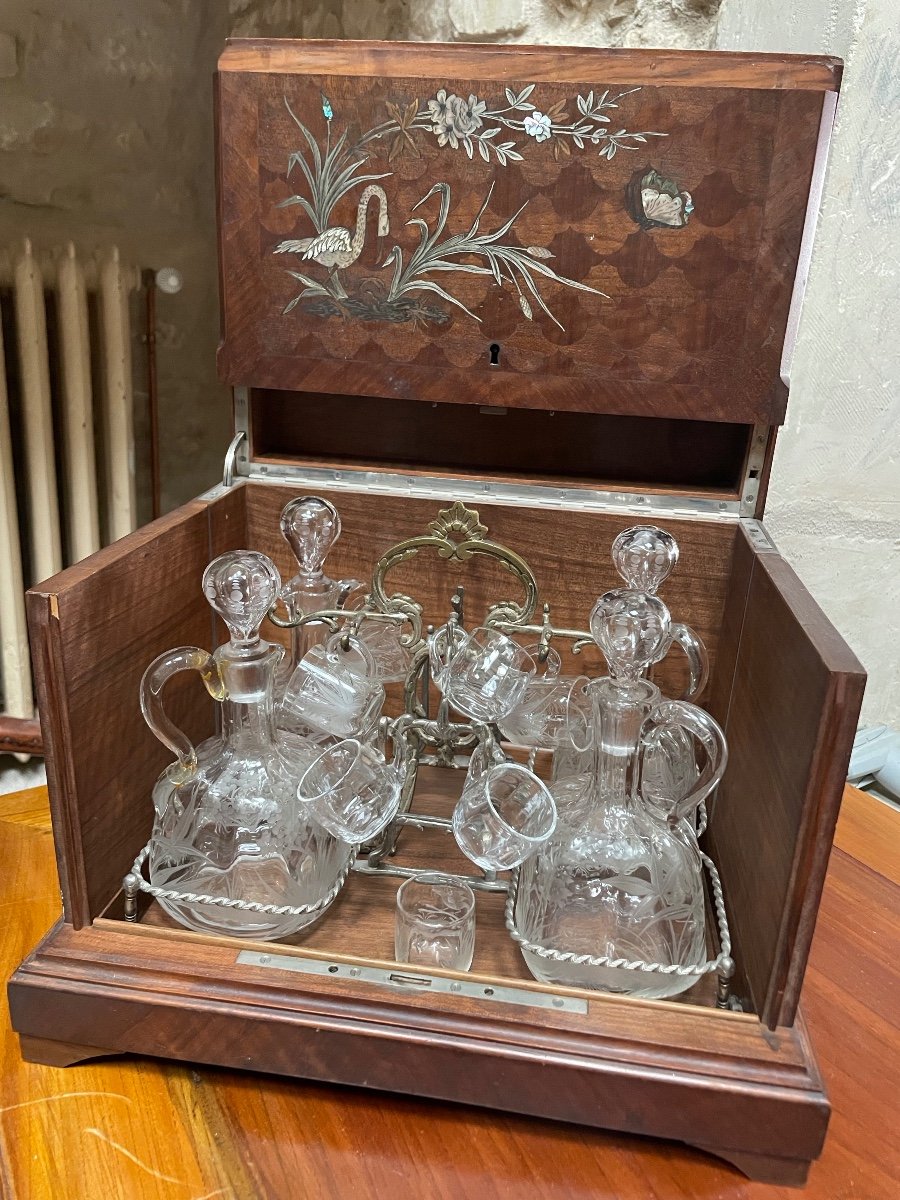 Cave à Liqueur Au Décor D’oiseaux  , Art Nouveau  -photo-5